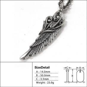 ≪M's Collection/エムズコレクション≫X0145/フェザーネックレス(チェーン付き)