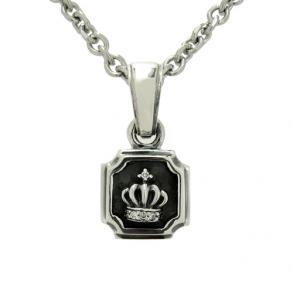 ≪FatimaDesign/ファティマデザイン≫ミニプレート・クラウン　ペンダント/チェーン付き