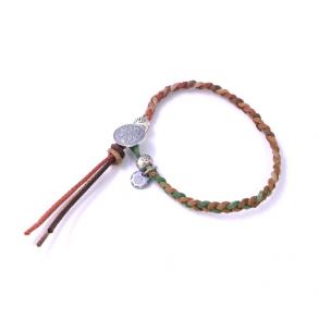 ≪AQUA　SILVER/アクアシルバー≫《幸せのコイン》6ペンスコイン コードブレスレット ASBB-006FL-BR