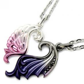 ≪アルテミスクラシック×Aqua Silver≫ペアセット販売/ドラゴン ウィング チャーム & フェニックス ウィング チャームペアネックレス