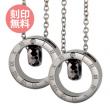 ≪white clover/ホワイトクローバー≫サークルトップ タングステン ステンレス ペアネックレス/ブラック&ブラック 4SUP025BK&4SUP025BK