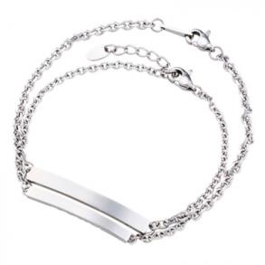 販売終了≪white clover/ホワイトクローバー≫「LOVE」ダイヤモンド プレート ステンレス ペアブレスレット/シルバー&シルバー 4SBR001SV&4SBR002SV