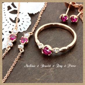 ≪Velsepone/ベルセポーネ≫Bijou rouge ビジュールージュシリーズ　(リング,ブレスレット)　2点セット　