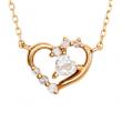 ≪white clover/ホワイトクローバー≫K10 イエローゴールド ハート ホワイトトパーズ ダイヤモンド ネックレス/WGPD004