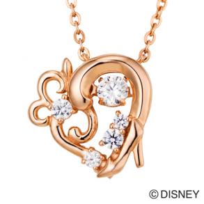 ≪white clover/ホワイトクローバー≫【white clover/Disney Series】ディズニー/シンデレラ/スウィングストーン ハート ネックレス/ピンク&オリジナルBOX DISS002PG