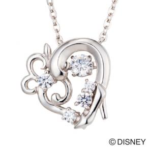 ≪white clover/ホワイトクローバー≫【white clover/Disney Series】ディズニー/シンデレラ/スウィングストーン ハート ネックレス/シルバー&オリジナルBOX DISS002RD